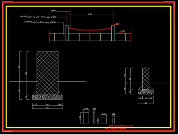 دانلود نقشه جزییات اجرایی حصار محوطه-fence type 8